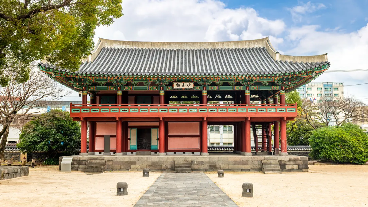 A traditional pavilion in Jeju City on Jeju Island